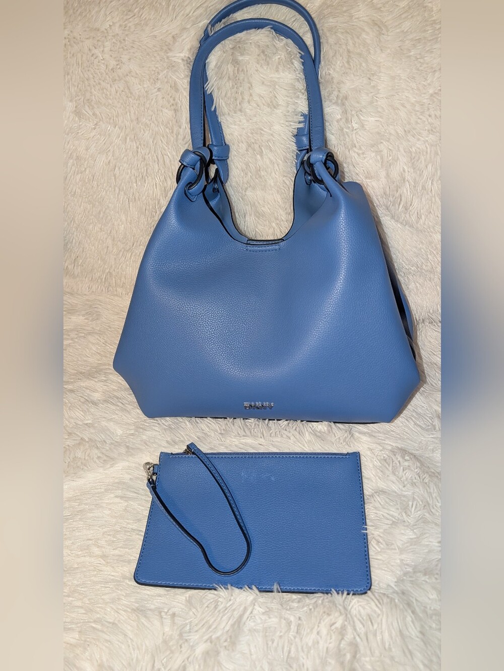 DKNY Paula Commuter Medium Tote With Pouch Blue NWOT